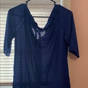 Blue off the shoulder soft blouse